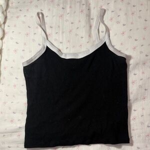 Aritzia Elegant Black Camisole with White Trim